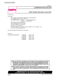 Datasheet LC866548 manufacturer Sanyo